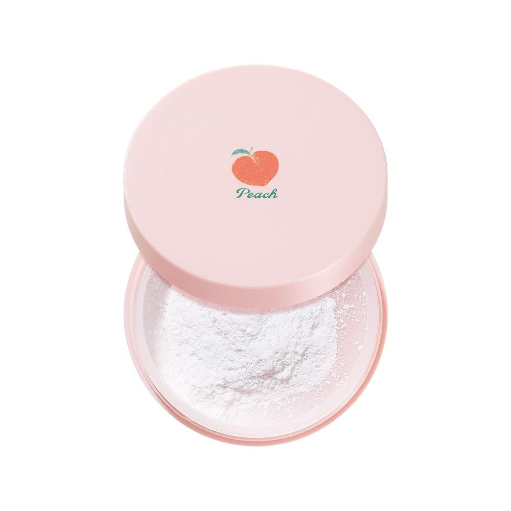 SKINFOOD Peach Cotton Multi Finish Powder 5g - Korean Peach Extract &amp; Calamin Sebum Control Face Powder - Silky Setting Powder - Setting Powder for Oily Skin - Sweet Peach Scent for Soft Skin