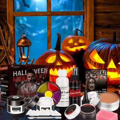 COKOHAPPY Halloween SFX Makeup Kit - 3 Ways Create Special Effect Stage THEATRICAL MAKEUP KIT for professional Body &amp; Face Paint