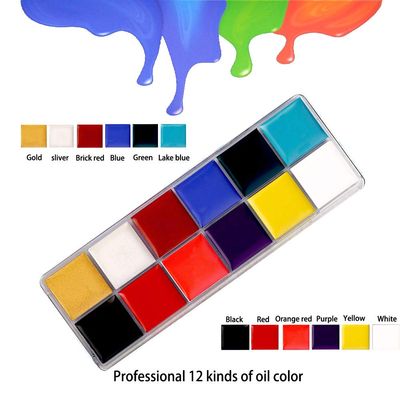 koouood Professional Beauty 12 color face body painting, Face painting palette kit, party to celebrate Halloween SFX special effects costume Cosplay makeup
