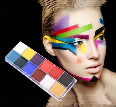 koouood Professional Beauty 12 color face body painting, Face painting palette kit, party to celebrate Halloween SFX special effects costume Cosplay makeup