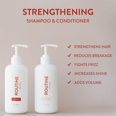 Routine Wellness Anti-Thinning Shampoo for Thinning Hair - Biotin DHT Blocker Women & Men - Color Safe Shampoo for Hair Loss & Healthy Growth - Rose Hips - 14oz