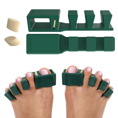 PrimalStep APEX Adjustable Toe Separators - Over 50% Thicker &amp; More Durable - Doctor Recommended - Stretches to Fit - 4 Pack Adjustable Bundle (1 Pair Size SM &amp; 1 Pair Size Large)