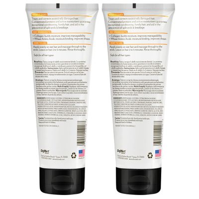 Hi-Pro-Pac Hair Mask - Extremely Damaged Hair Repair - (2-Pack) 8 fl oz - Intense Protein Treatment Hair Masque - Deeply Conditions, Fortifies, and Helps Prevent Split Ends and Hair Breakage