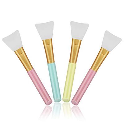 Cuttte 4pcs Silicone Face Mask Applicators, Flexible Facial Mud Masks Applicator, Hairless Moisturizers Applicator Tools, Soft Face Mask Brushes for Mud, Clay, Charcoal Mixed Masks
