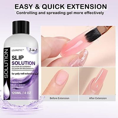 LOUINSTIC Polygel Slip Solution - 4oz Slip Solution for Polygel Nails Anti-stick Gel Solution for Poly Gel Nail Kit