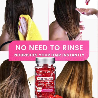 Bali Secret Hair Treatment Serum 40 Capsules no Rinse with Argan Macadamia &amp; Avocado Oils - Vitamins A, E, Pro B5 - Conditioner for Women &amp; Men