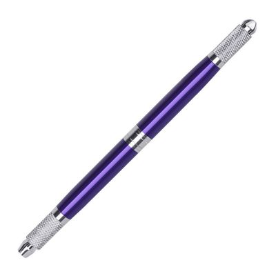 1 Piece 3 in 1 Dual-head Manual Tattoo Fog Eyebrow Micro blading Pen Manual Tattoo Microblading Pen for Makeup Supplies (Without Microblading Pens, Purple)
