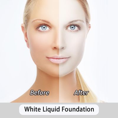Go Ho White Liquid Foundation,Full Coverage White Foundation,Color Corrector White Demi Matte Finish for Goth Clown Make up, Daily,Cosplay, Halloween Makeup