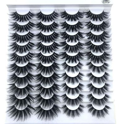 HBZGTLAD 20 pairs 3D Mink Lashes Natural False Eyelashes Dramatic Volume Fake Lashes Makeup Eyelash Extension Silk Eyelashes(F065)