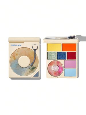 SHEGLAM Vinyl Pop Color Palette-Color Me Crazy 9-Color Shimmer Matte Palette ColorColour Evenly Pigmented Smooth Blendable Y2K Hot Pink