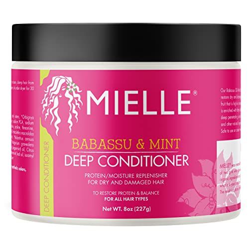 Mielle Organics Babassu &amp; Mint Deep Conditioner with Protein, Moisturizing &amp; Conditioning Deep Treatment, Hydrating Repair for Dry, Damaged, &amp; Frizzy Hair, 8-Ounces