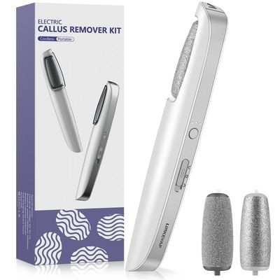 LINKEVAP Electric Callus Remover for Feet, Professional Pedicure Kit Foot Scrubber for Dry, Dead, Cracked, Hard Skin, at Home Feet Spa Care Kit for Men &amp; Women (Cold White)