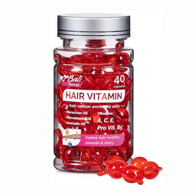 Bali Secret Hair Treatment Serum 40 Capsules no Rinse with Argan Macadamia &amp; Avocado Oils - Vitamins A, E, Pro B5 - Conditioner for Women &amp; Men