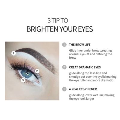 White Eyeliner Pencils, 12PCS Professional Highlighters Eye Liner Pencils Eye Brightener, White Eye Liners Makeup Pencils Waterproof Long-lasting Eyeshadows Beauty Makeup Tools for Women