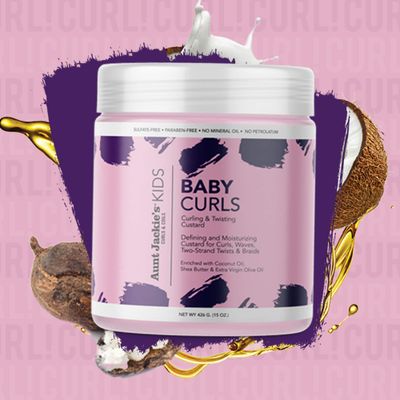Aunt Jackie's Kids Baby Curls, Moisture Rich Curling and Twisting Custard for Naturally Curly, Coily and Wavy Hair, 15 oz