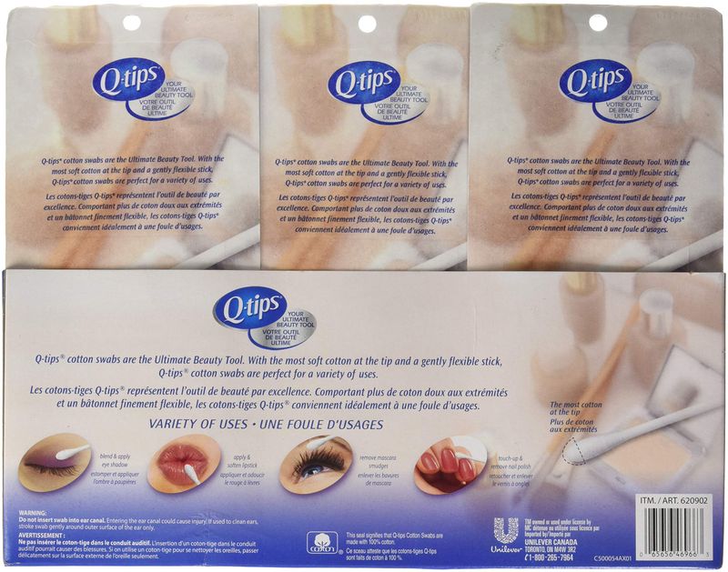 3 x Q-tips Cotton Swabs, 625 ct