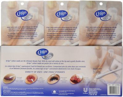 3 x Q-tips Cotton Swabs, 625 ct