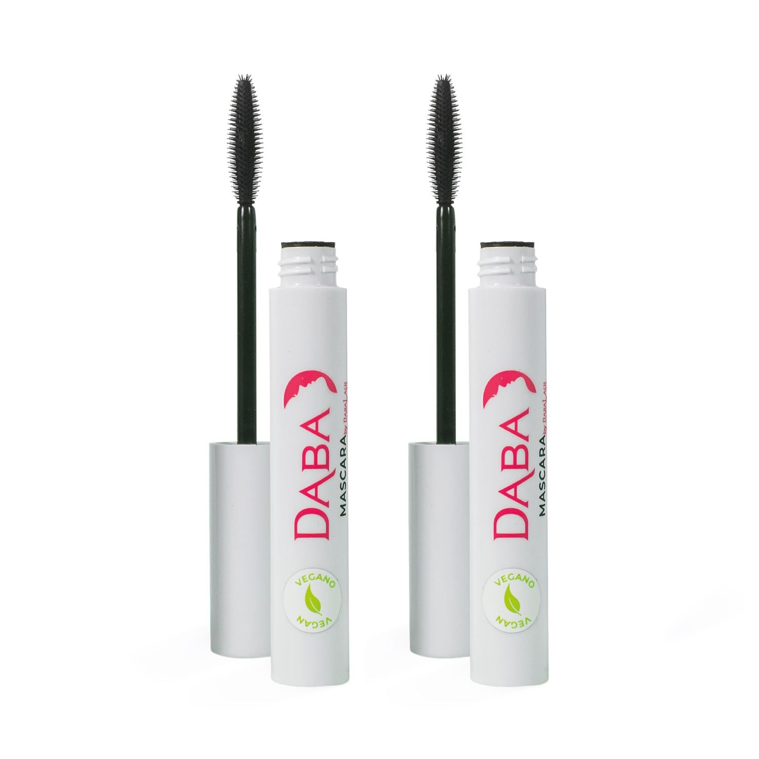 DABALASH Daba Duo Vegan Mascara Twin Pack - Gentle Vegan Mascara That Gives Lashes A Longer Look - Two 0.3 oz Mascaras, Very Black