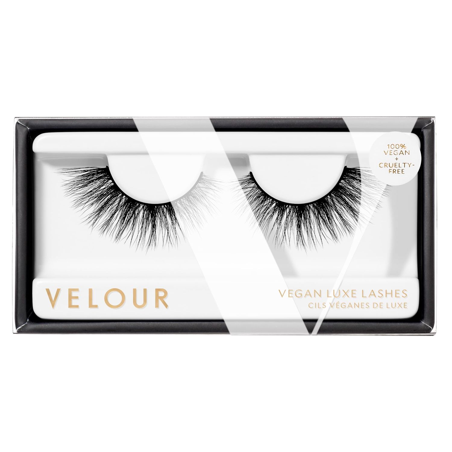Velour Vegan Luxe Eyelashes - Luxurious Natural False Lashes - Lightweight, Reusable, Handmade Fake Lash Extensions - Wear up to 25 Times - 100% Vegan Mink, Soft and Comfortable, All Eye Shapes