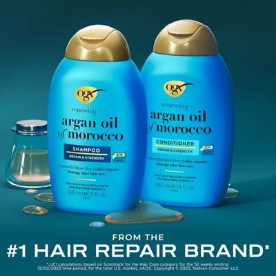 OGX Renewing  Argan Oil of Morocco Shampoo &amp; Conditioner Set, 13 Fl Oz (Pack of 2) (packaging may vary), Blue
