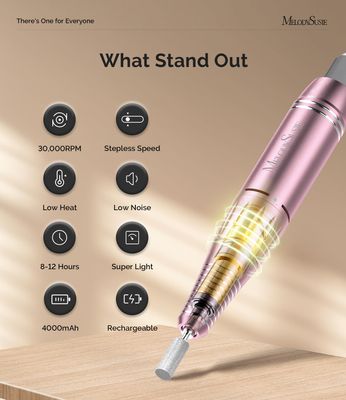 MelodySusie Electric Nail Drill Professional 30000 RPM, Portable Rechargeable Nail File,SC300F Cordless Nail E File for Acrylic Nails Gel Polishing,Efile Nail Kit for Manicure Pedicure Salon Home