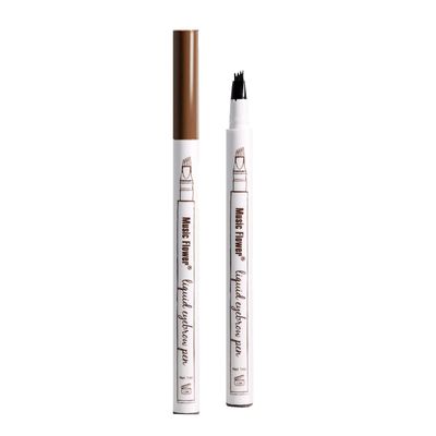 Zenfro 2024 Upgrade Waterproof Brow Pencil for Women with 4-Fork-Tip.4-Head Split Waterproof Long-lasting Eyebrow Pencil.Create Natural Hair-Like Brows, Last All-Day,Brown.