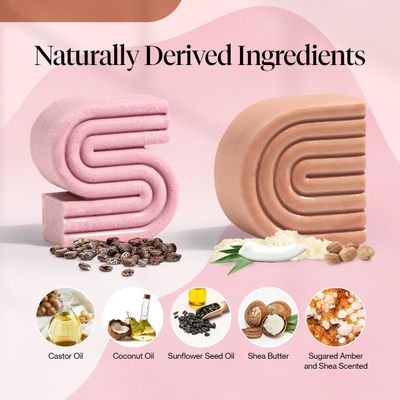 Kitsch Castor Oil Shampoo Bar &amp; Shea Butter Conditioner Bar | Vegan &amp; All Natural Solid Bar | Hydrating &amp; Moisturizing Bar