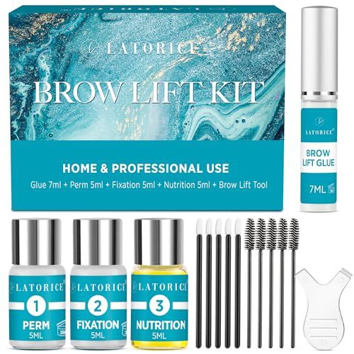 At Home Brow Lamination Kit Professional Eyebrow Perm Kit for Fuller Thicker Eyebrows Instant Lift (22ML)