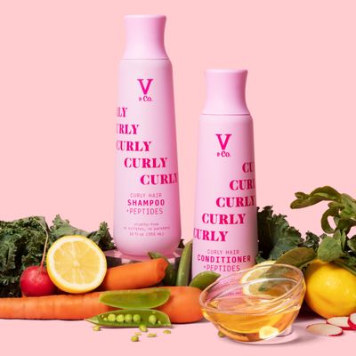 V&amp;Co. Beauty Curly Hair Shampoo with Peptide Technology, 12 oz, Curl Enhancing
