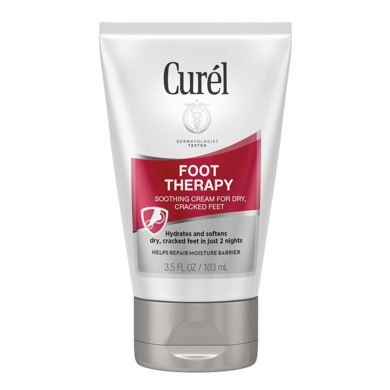 Curel Foot Therapy Cream, Soothing Lotion for Dry Cracked Feet, Quick Absorbing, with Shea Butter, Coconut Milk, and Vitamin E2, 3.5 Oz