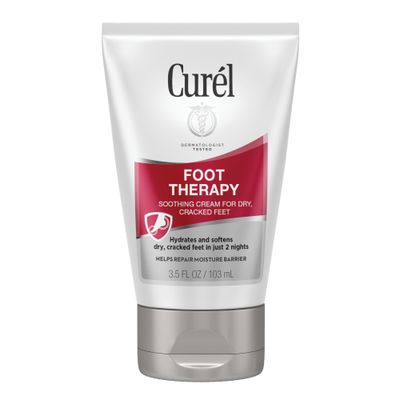 Curel Foot Therapy Cream, Soothing Lotion for Dry Cracked Feet, Quick Absorbing, with Shea Butter, Coconut Milk, and Vitamin E2, 3.5 Oz