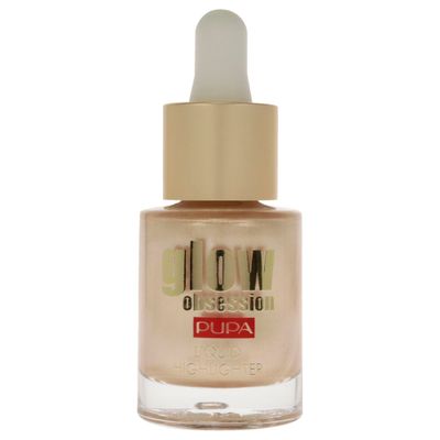 PUPA Milano Glow Obsession Liquid Face Highlighter - Stunning Glowing-From-Within Look - Luminous Baked Powder - Lightweight All-Over Powder, Highlight, Blush, And Bronzer - 002 Moon Light - 0.45 OZ