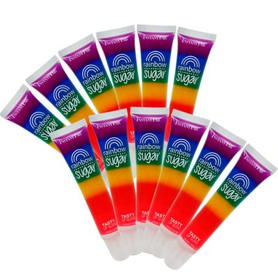 STUDIO LIMITED Instant Fab Crystal Shiny Clear Lip Gloss Value Pack 14ml 0.47oz (12 Pack - Rainbow Sugar)