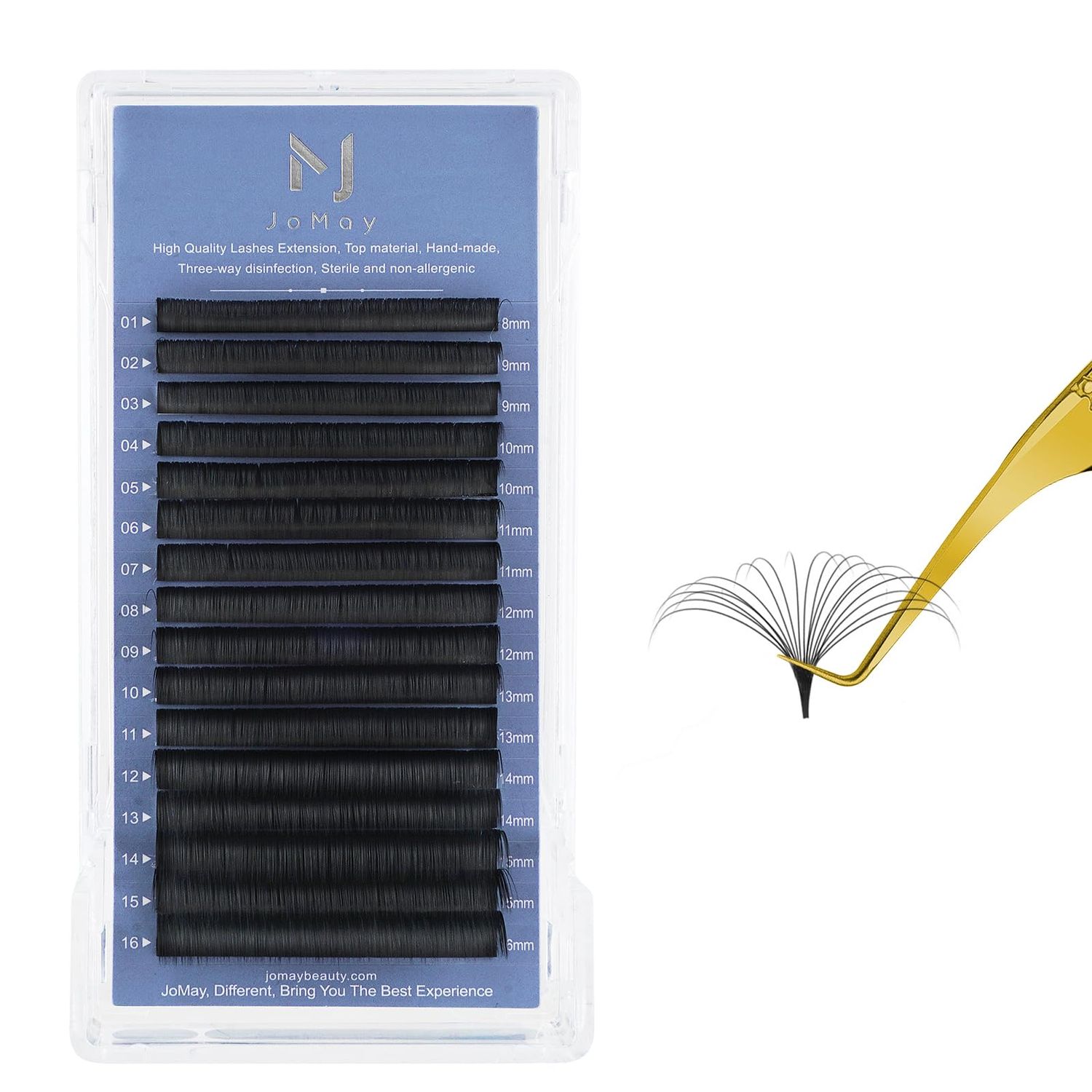 16 Rows Automatic Blooming Flower Lashes Volume Lashes for Eyelash Extension Easy Fan Volume Eyelash Mixed Length Lash ExtensionsD-0.03-10-18MIX