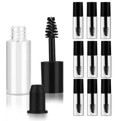 Molain 10 PCS Empty Mini 3ml Mascara Tubes, Mini Eyelash Cream Container Bottle with Eyelash Wand Rubber Inserts, Empty Mascara Tube Kit for DIY Mascara for Home and Travel