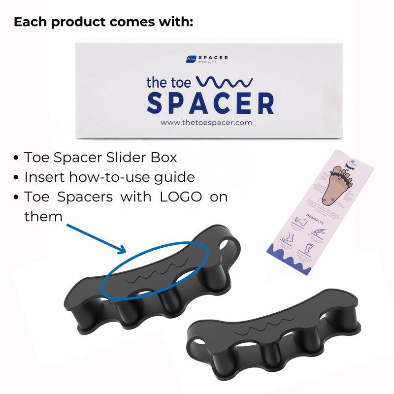 The Toe Spacer from Spacer Mobility, Recovery from the Ground Up, Correct Bunions, Plantar Fasciitis, &amp; Correct Toes | Unisex Therapeutic Toe Spacer - Relieve Foot Pain and Tension | 4-Loop (4-Loop)