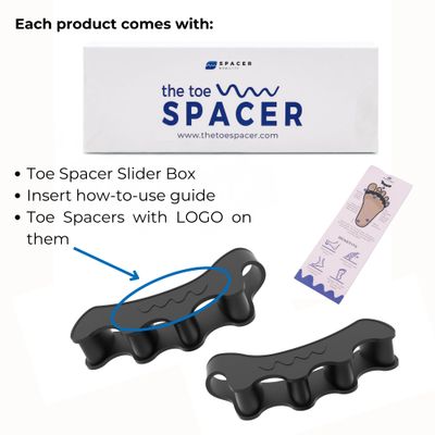 The Toe Spacer from Spacer Mobility, Recovery from the Ground Up, Correct Bunions, Plantar Fasciitis, & Correct Toes | Unisex Therapeutic Toe Spacer - Relieve Foot Pain and Tension | 4-Loop (4-Loop)