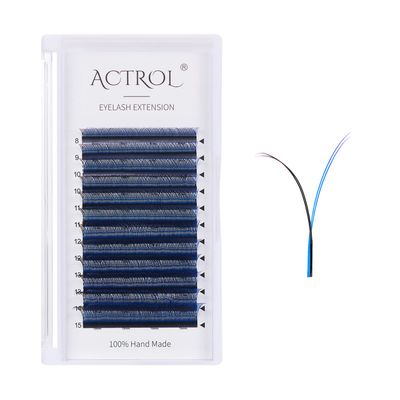 ACTROL YY Eyelashes Extension Lashes Dark Blue D Curl 0.07mm 8-15mm Mixed Y Lash Volume Extension Easy Fans Y Shaped Premade Soft Eyelashes Supply