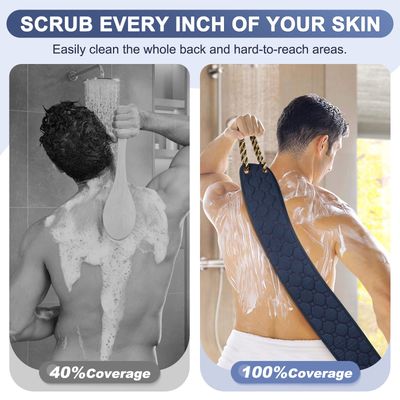 Exfoliating Back Scrubber with Handles, 38.5 Inch Double-Sided Back Exfoliator Body Scrub Towel, Exfoliating Washcloth Bath Tool for Use in Shower, Back Washer to Deep Clean Your Skin for Men &amp; Women