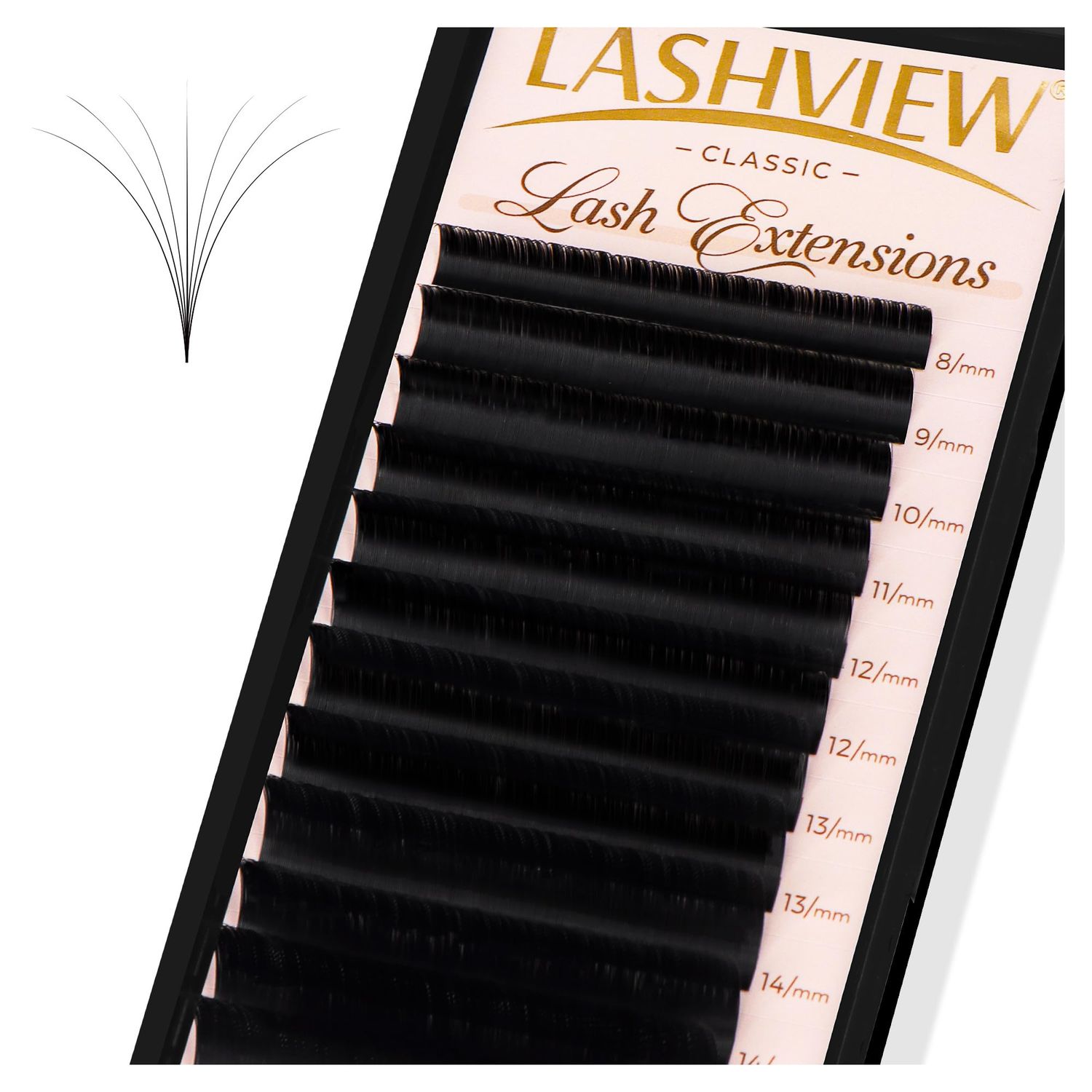 LASHVIEW Eyelash Extension, 0.05 D Curl 8-16mm Mixed Volume Lash Extensions, Professional Lash Trays for Lash Extensions (0.05 D 8-16mm)