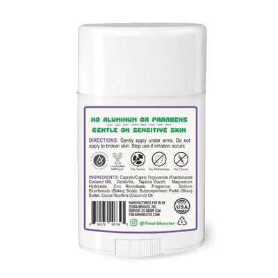 Fresh Monster Natural Deodorant for Kids &amp; Teens, Aluminum Free, Paraben Free, Hypoallergenic Deodorant, Gummy Burst (1.76oz)