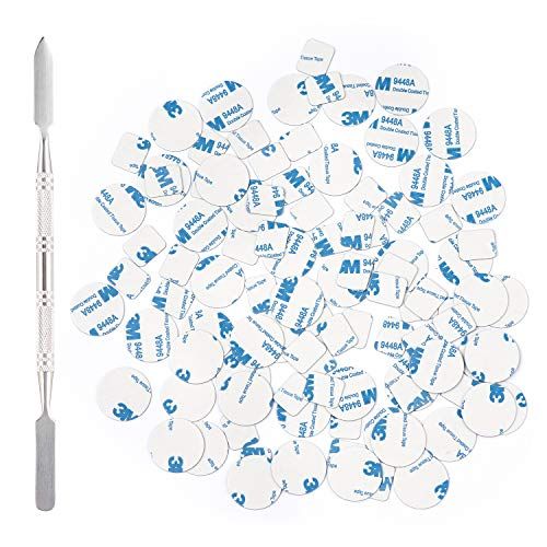 Allwon 100Pcs Metal Stickers for Magnetic Palette Empty Eyeshadow Makeup Palette  Depotting Spatula (50Pcs Round  50Pcs Square)