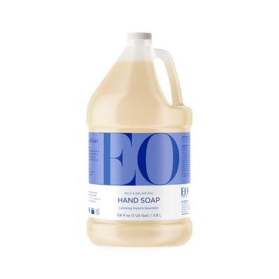 EO Liquid Hand Soap Refill, 1 Gallon, French Lavender, Organic Plant-Based Gentle Cleanser with Pure Essential Oils