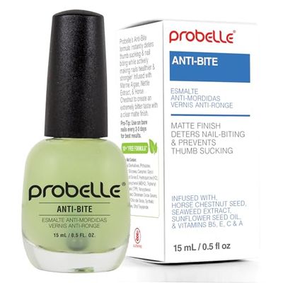 Probelle Anti-Bite, Nail Biting Treatment for Kids &amp; Adults to Quit habit, No Bite Nail Polish Deterrent, Thumb Guard &amp; Prevents Finger Sucking, Bitter Taste Nail Care, For Ages 3, 0.5 fl oz (15 ml)
