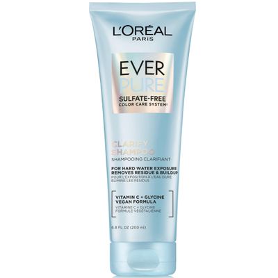 L&#39;Oreal Paris Clarify Sulfate Free Shampoo with Antioxidants, Clarifying Shampoo for Hard Water Exposure and Styling Build-up, EverPure, 6.8 Fl Oz