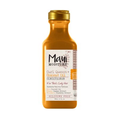 Maui Moisture Curl Quench  Coconut Oil Curl-Defining Anti-Frizz Conditioner to Hydrate and Detangle Tight Curly Hair, Softening Conditioner, Vegan, Silicone &amp; Paraben-Free, 13 fl oz