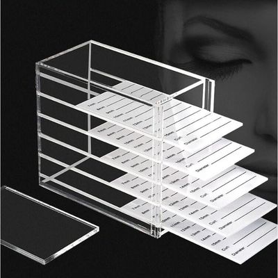 LXIANGN Acrylic 5 Layers Clear Eyelash Storage Box Lash Display Organizer Eyelash Storage Tray for Grafting Lash Extension