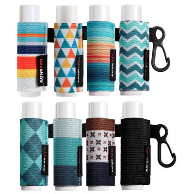 HEYSKAY 8PCS Lip Balm Holder Sleeves Keychain Bulk Compact Clip On Lipstick Holder Chapstick Holder Lip Gloss Holder Keychain Chapstick Elastic Sleeves