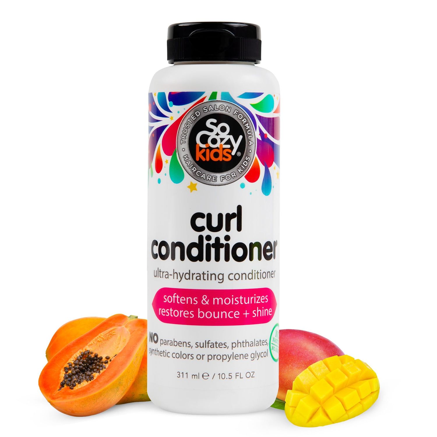SoCozy Curl Conditioner | For Kids Hair | Softens, Restores Bounce and Shine | No Parabens, Sulfates, Synthetic Colors or Dyes, Sweet-Crme, 10.5 Fl Oz