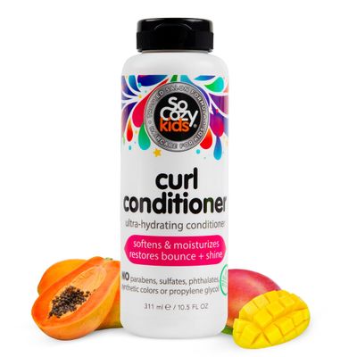 SoCozy Curl Conditioner | For Kids Hair | Softens, Restores Bounce and Shine | No Parabens, Sulfates, Synthetic Colors or Dyes, Sweet-Crme, 10.5 Fl Oz